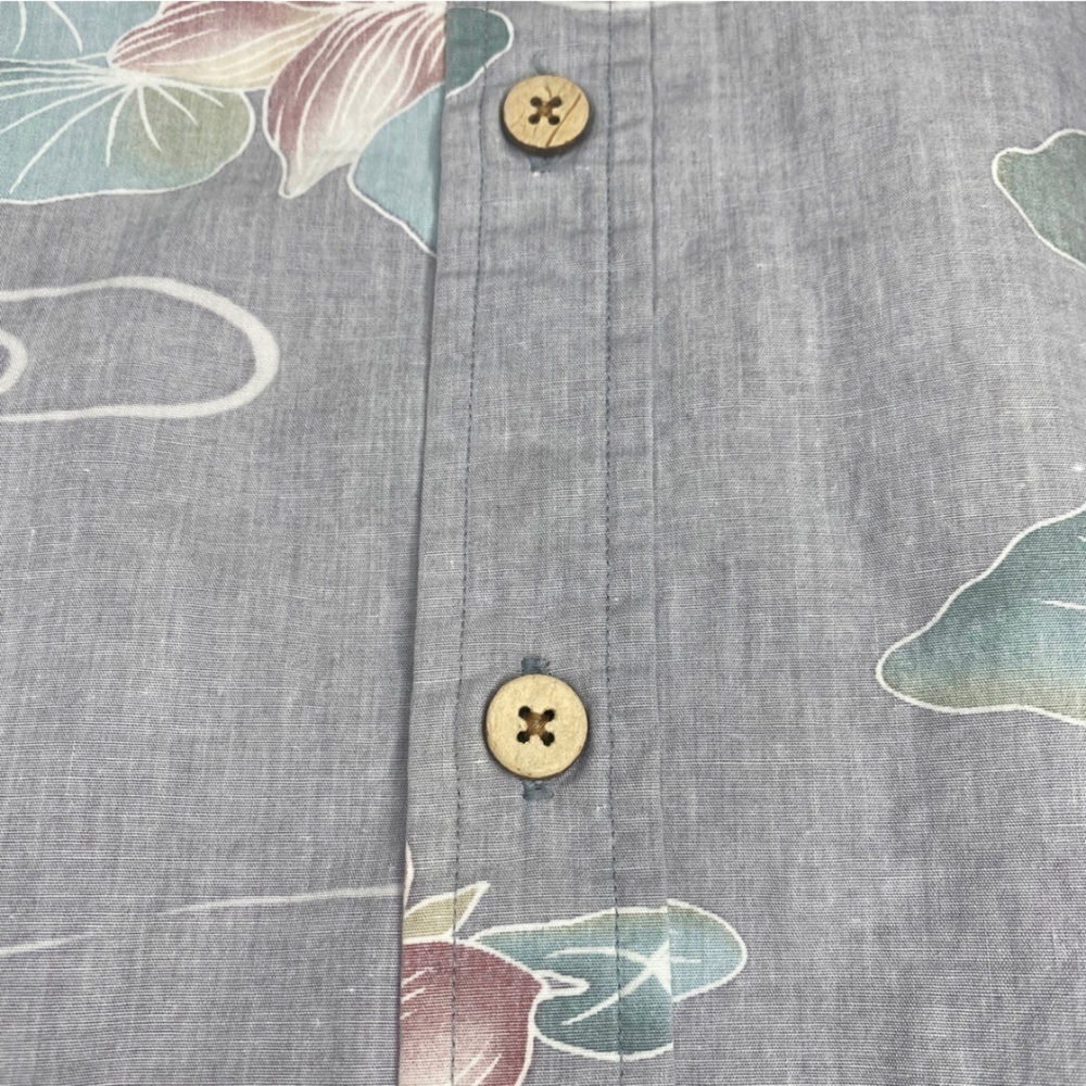 Cooke Street Reverse Fade Gray Hawaiian Button Up Shirt XL - Picture 4 of 7